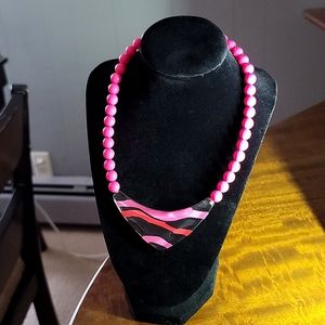 Retro painted acrylic necklace